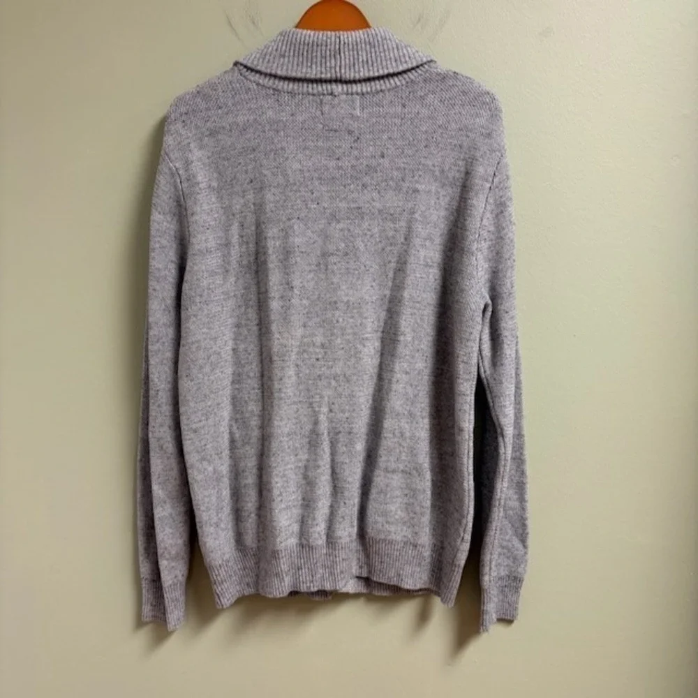 GOODFELLOW Mens Shawl Collar Gray Cotton Cardigan Size L Preppy Academia Grandpa